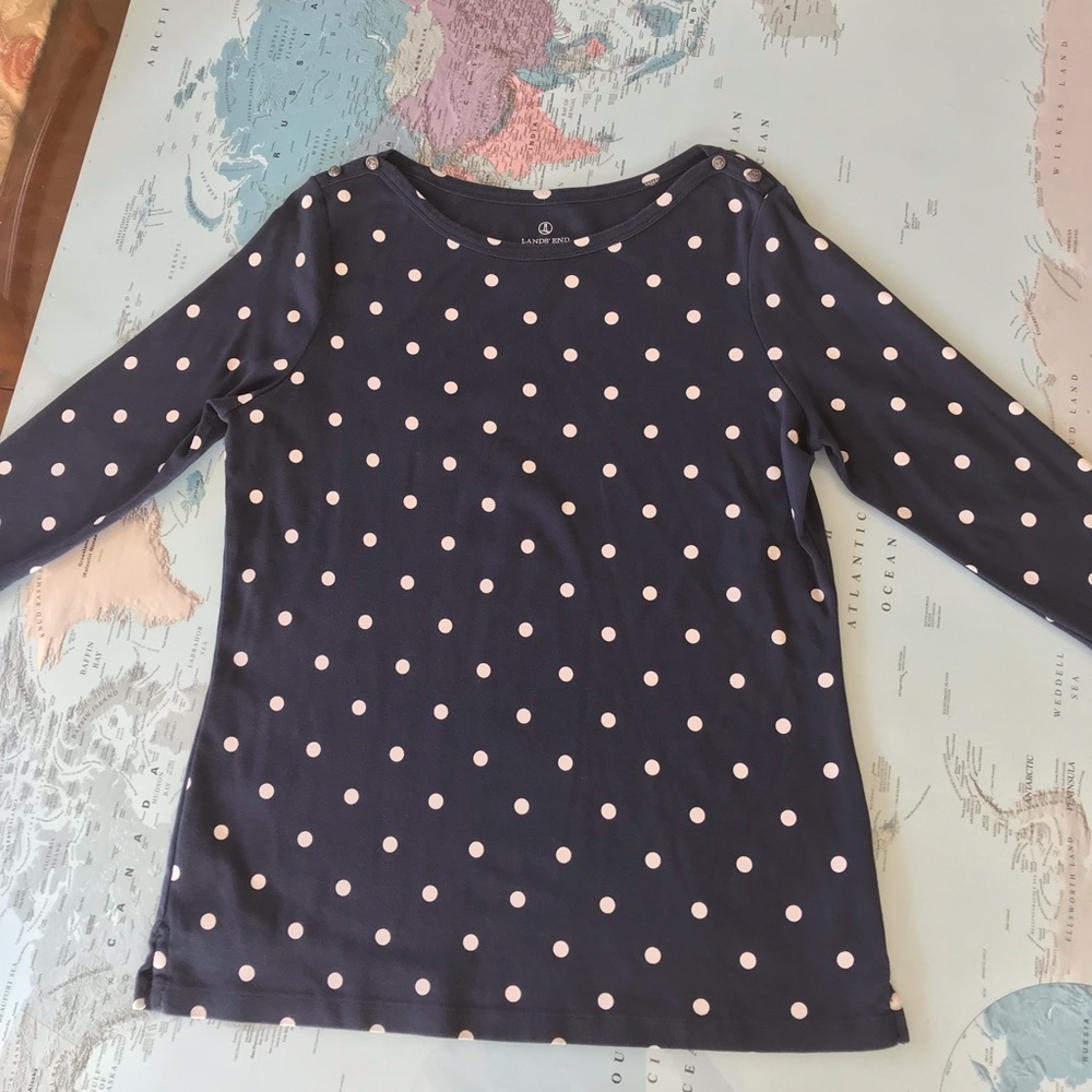 Land’s End 3/4 Sleeve Boatneck Top Large (14-16)